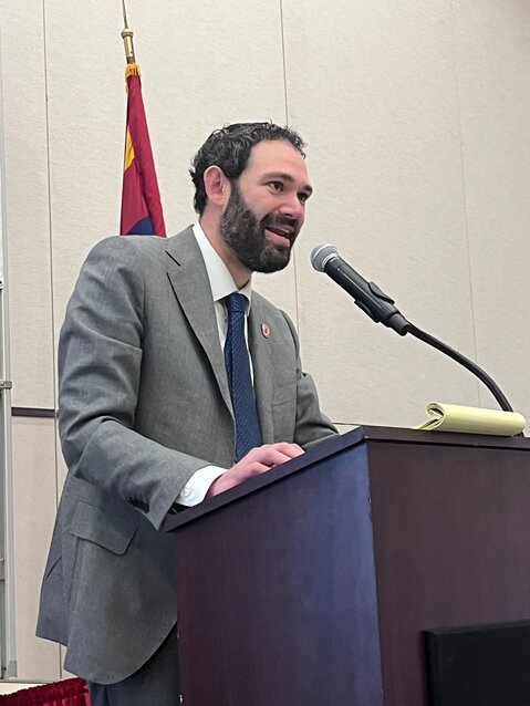 State Representative Alex Kolodin addresses the Fountain Hills Republican Club. (Submitted photo)
