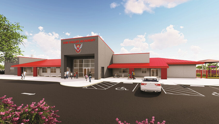 This artist rendering shows the future exterior of Sun Valley Academy-Glendale.