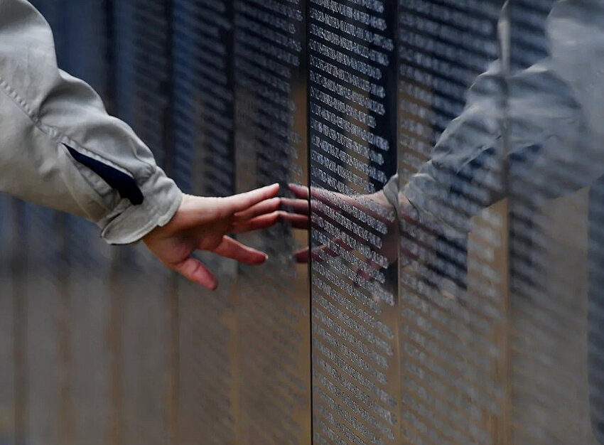 The Wall is a three-quarter scale replica of the Vietnam Veterans Memorial.