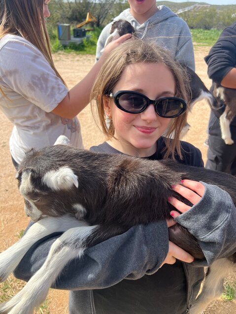 Sixth grader Kacie Sippel holds a baby goat. (Courtesy San Tan Charter School)