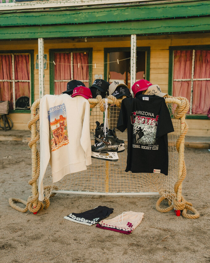 The Coyotes Collection x Stevenson Ranch features an assortment of desert-inspired apparel. (Photo courtesy of Arizona Coyotes)
