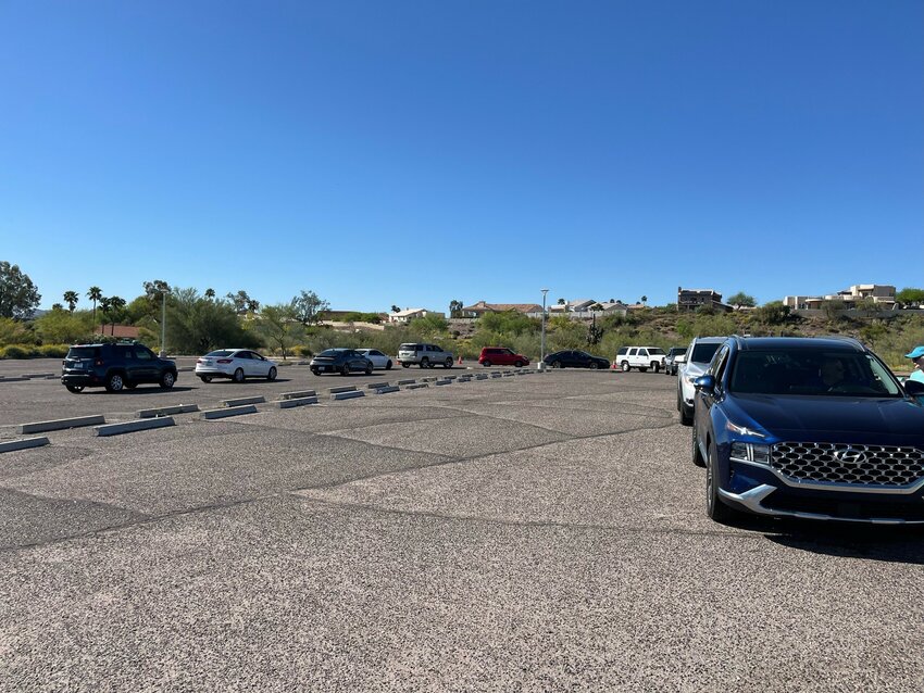 Over 100 cars drove through the Fountain Hills High School parking lot to shred and donate to the Fountain Hills Friends of the Library. (Submitted photo)