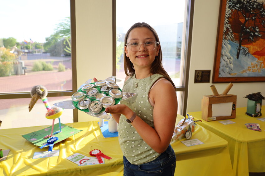 Lydia Batchelor won second place for her creation of “Tin Turtle.” (Photo courtesy of Skylar Thomas)