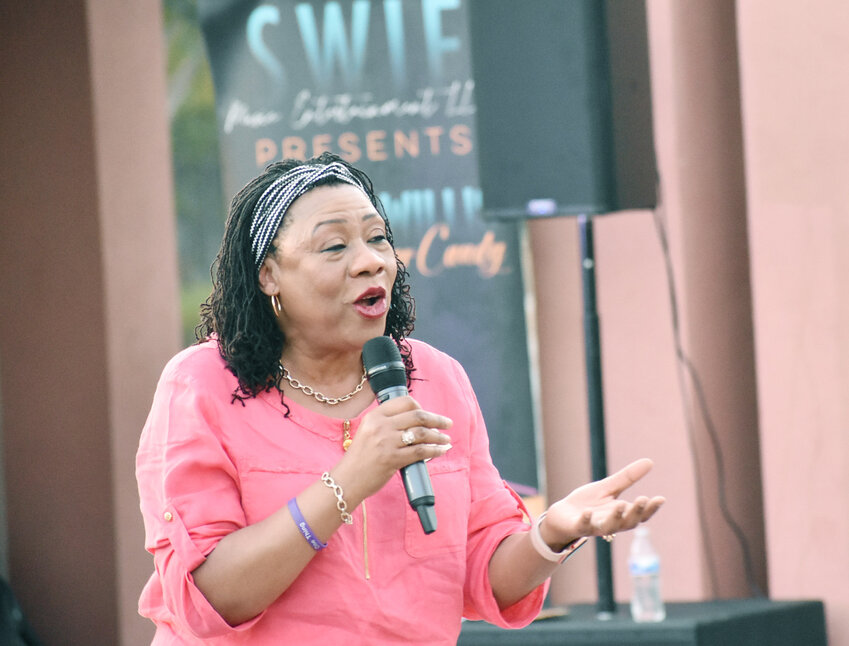 Chandler City Council member Christine Ellis speaks at Chandler’s Juneteenth event earlier this month