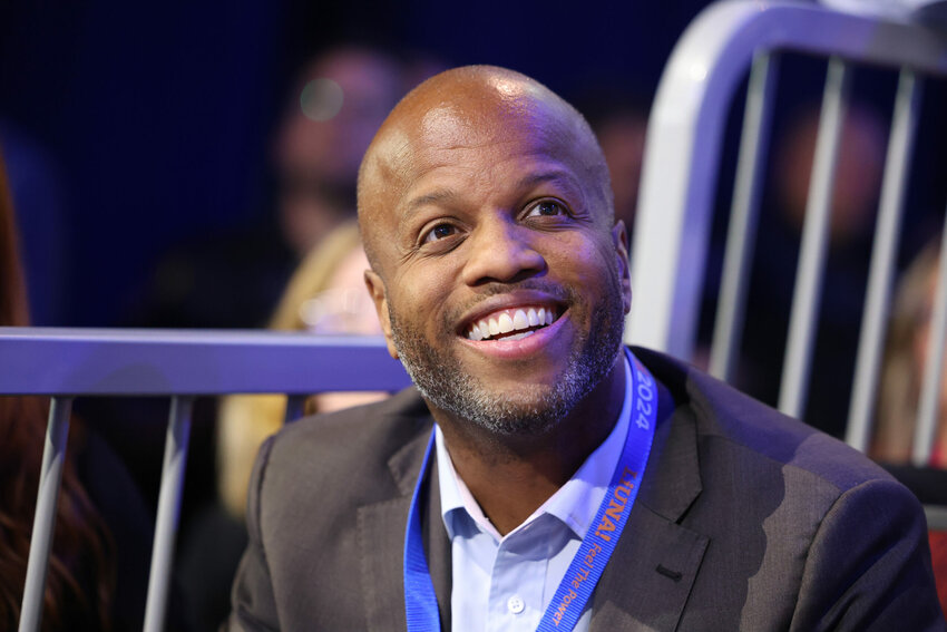 Tempe Mayor Corey Woods at the Democratic National Convention on Aug. 22, 2024. (Photo by Kelechukwu Iruoma/Cronkite News)