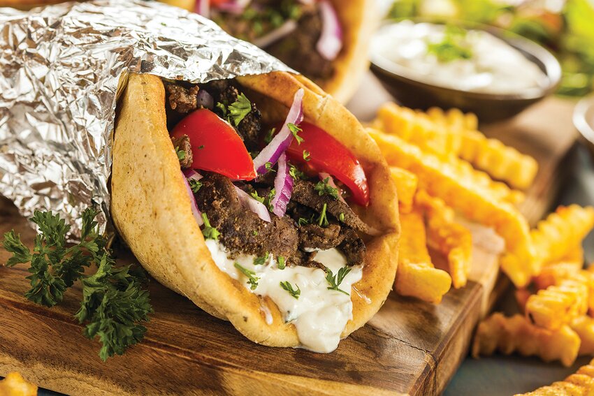 Gyros are arguably the most well-known in the world of traditional Greek cuisine.