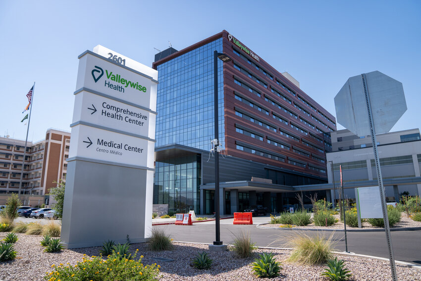 Valleywise Health's 10-story medical center in Phoenix.