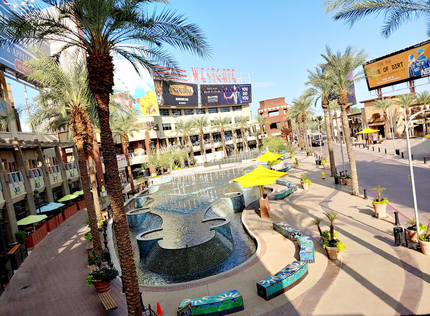 Westgate's WaterDance Plaza, outside Desert Diamond Arena in Glendale, will be the site of a fan zone guring the FInal Four, April 6-8.