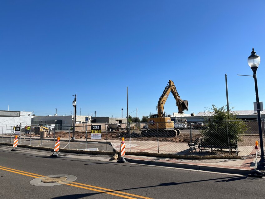 The former Napa Auto Parts structures were demolished (pictured) last year to make way for a new BBQ restaurant in Old Town Peoria. Design on the new project is expected to begin this month.