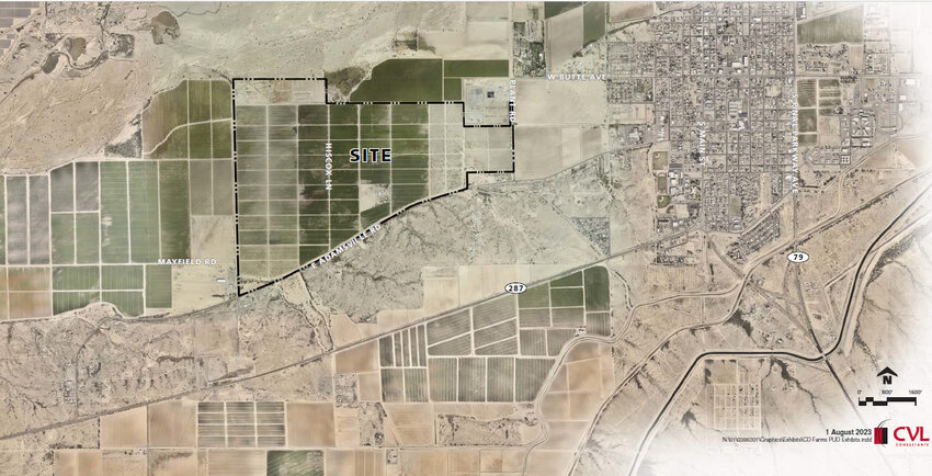 C. D. Farms, a proposed master-planned community, could be developed on a 660-acre site generally located near the northwest corner of Adamsville and Plant roads.