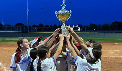 The eighth-grade softball team at Crismon High School went undefeated to win the East Valley Conference.