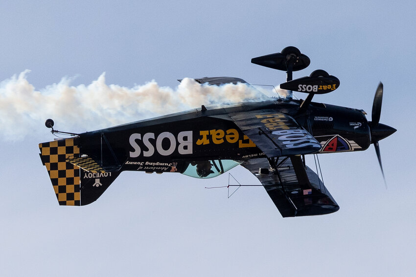 Pilot Jon Melby performs an upside-down stunt in a previous Buckeye Air Show.