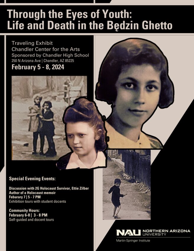 &quot;Through the Eyes of Youth: Life and Death in the Bedzin Ghetto&quot; will be on display Tuesday through Thursday, Feb. 6 to 8, at the center, located at 250 N. Arizona Ave., near Downtown Chandler.