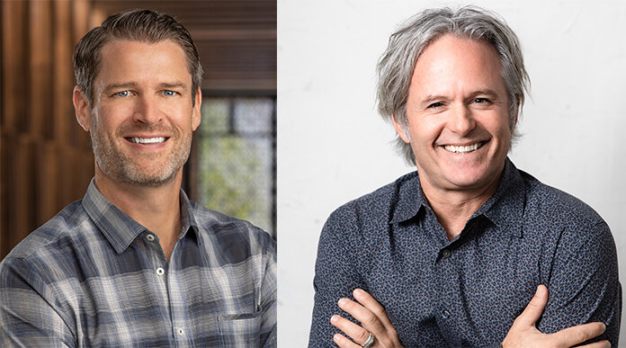 Curt Kremer, George Oliver founder and managing partner (at left), partnered with award-winning chef Mark Tarbell to run all food and beverage services at the developer&rsquo;s latest hospitality-inspired office transformation, Bond, in Camelback Corridor in Phoenix.