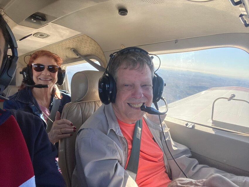 Stacie Peters took her client David Bradfield on a plane ride in 2023. Under supervision from the pilot, Bradfield was able to take control for part of the flight.