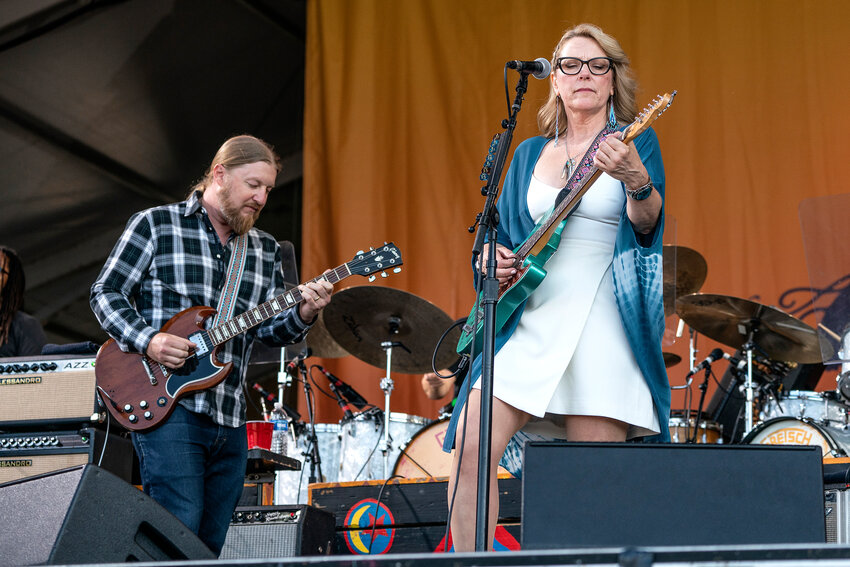 Derek Trucks and Susan Tedeschi of Tedeschi Trucks Band perform at the New Orleans Jazz &amp; Heritage Festival on April 30, 2023. The band&rsquo;s upcoming tour will wind its way to downtown Phoenix on June 11.