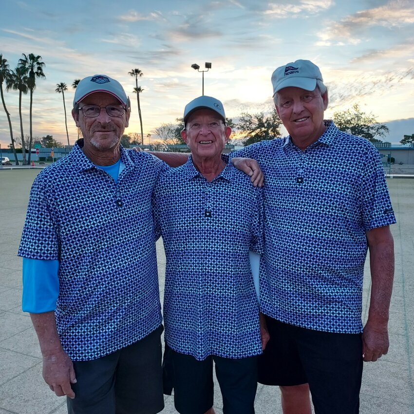 First place in Mens Triples: Mike Wagner, &ldquo;Sponge Bob&rdquo; Perry and Steve Bezanson.