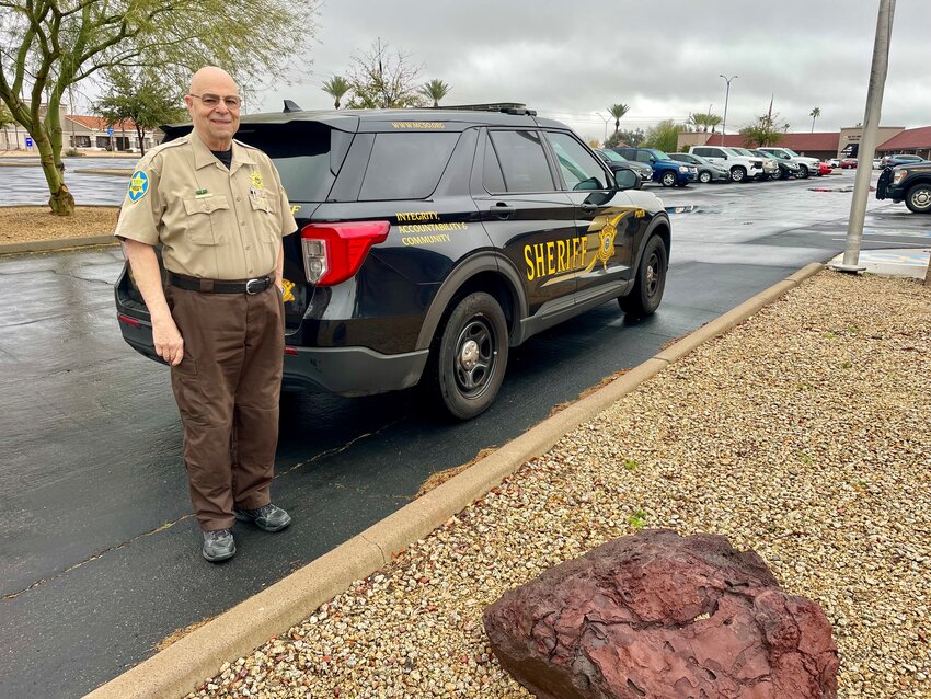 Sun City West Posse member Stephen Stubits, the assistant executive officer for ops and administration, patrols the streets of Sun City West.