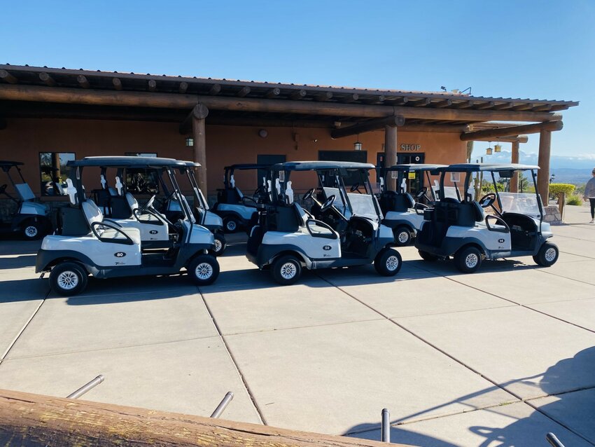 Desert Canyon Golf Course carts waiting to be filled with players for the 17th annual Fountain Hills Elks Charity Golf Tournament.
