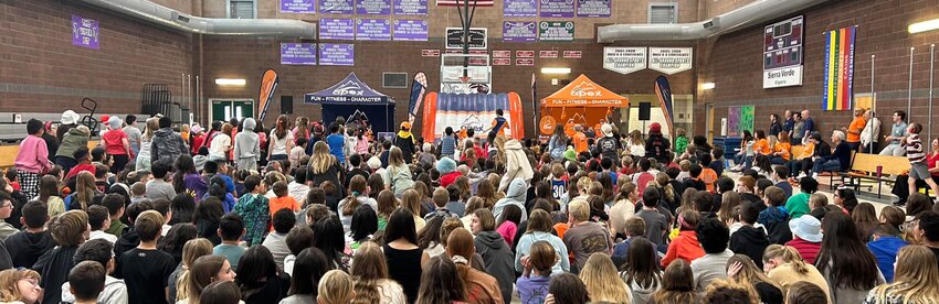 Students at the Sierra Verde STEAM Academy in Glendale sit for an assembly of the APEX Power leadership program on Feb. 27.
