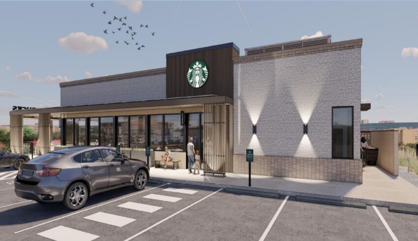 A render of a new coffee shop that will be built on 5499 S. Power Road in Mesa.
