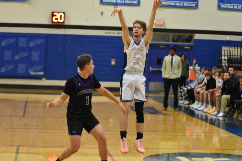 Senior Keaton Ort made 65 three-pointers in each of his last two seasons, helping him finish with 1,058 career points at Fountain Hills High School. (Independent Newsmedia/George Zeliff)