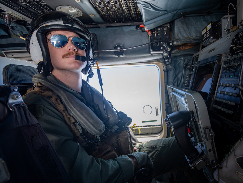 Peoria native Gavin Sorensen pilots a MH-60R Seahawk in the South China Sea for the U.S. Navy.