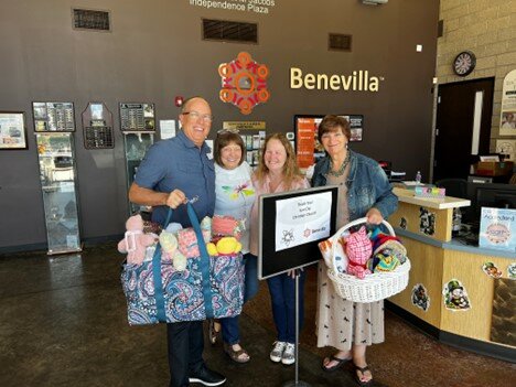 Pictured from left are Cliff Yoder, Benevilla donor relations manager, Timmie Wilber, Sylvia D&rsquo;Avanzo and Marcia Blake.