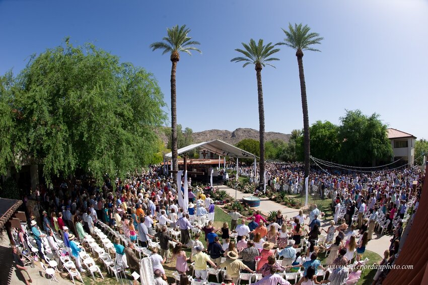 Franciscan Renewal Center, 5802 E. Lincoln Drive, celebrates Easter outdoors in the Palm Court every year.