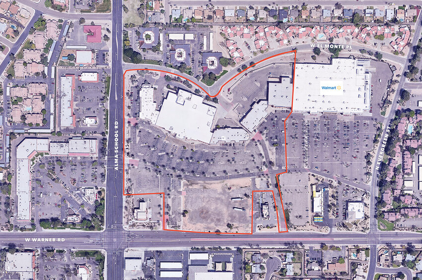 Sun Village Fair, a shopping center in north-central Chandler, has been sold to a group called Arizona Partners for $12.5 million, according to a news release. The Walmart in upper right and Wendy's and First Bank along Warner Road were not part of the transaction.