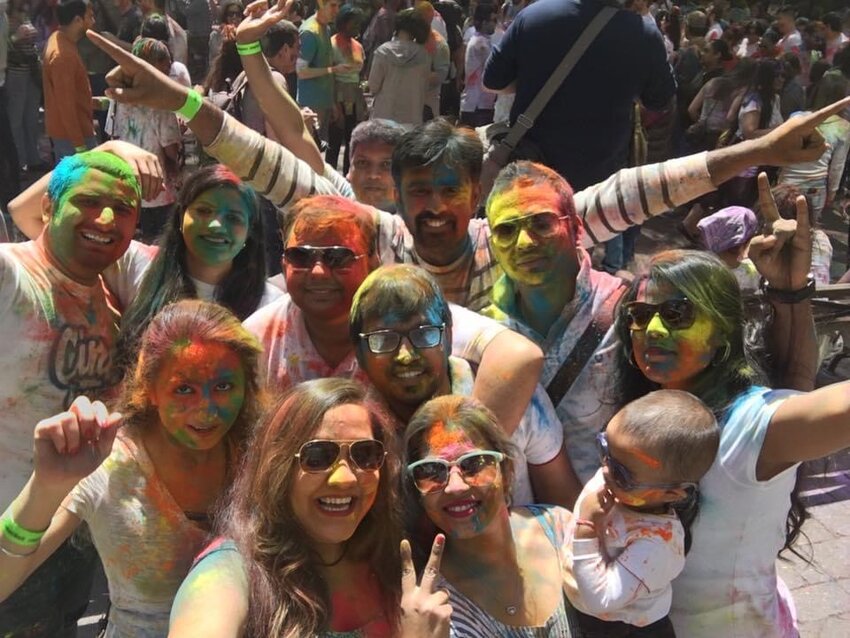 Members of the Indo-American Cultural Club at the Holi Festival.