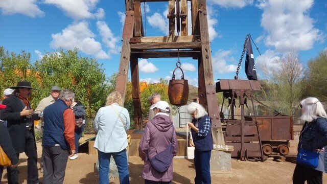 Led by Patricia Tonnema, the field trip organizer for the Lifelong Learning Club of Sun City, members toured the Vulture Mine in Wickenburg.