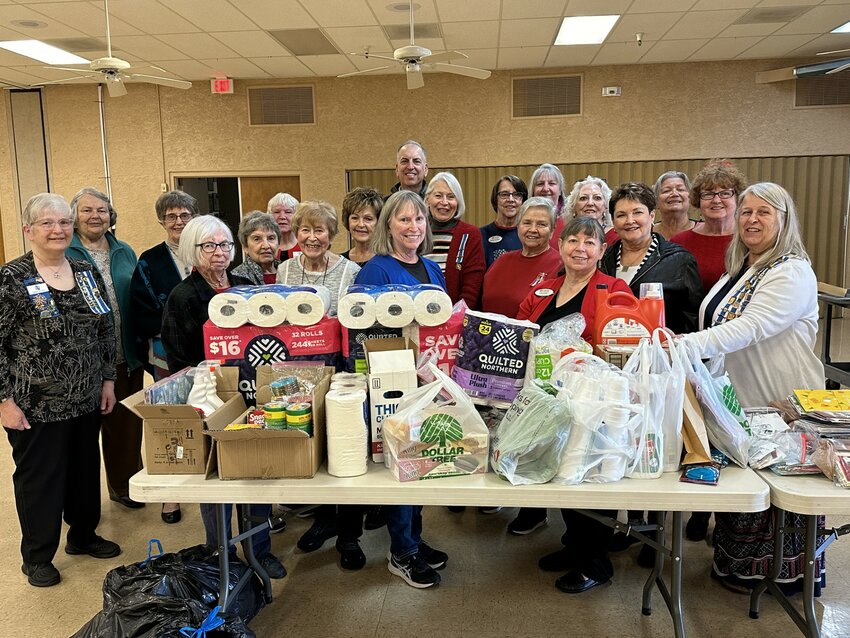 Members of the National Society Daughters of the American Revolution, Agua Fria Chapter, recently donated items for the nonprofit Phoenix Justa Center.