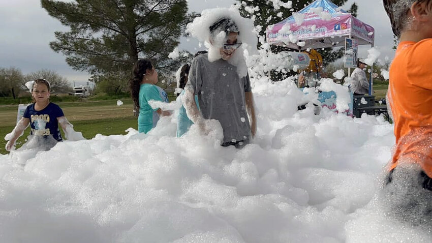 Those attending Florence Eggstravaganza got to enjoy a foam party.