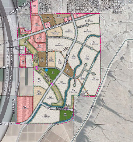 Florence 287 is a proposed master-planned community spanning 2,249 acres across Florence and Coolidge. The community is bound by Adamsville Road, Hiscox Lane and Vah Ki Inn Road with most of the project south of SR-287.