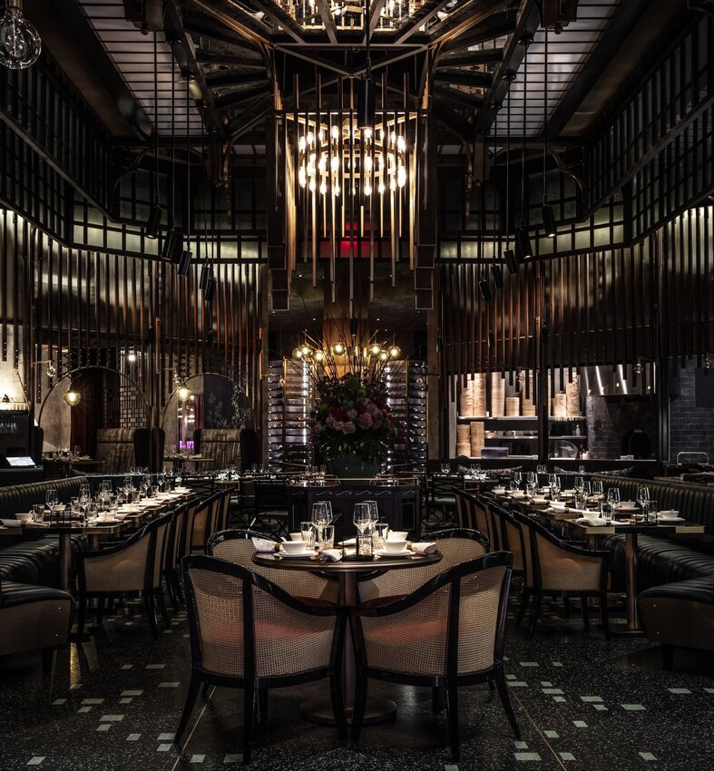 The main dining room of the Mott 32 in Las Vegas, Nevada is pictured.