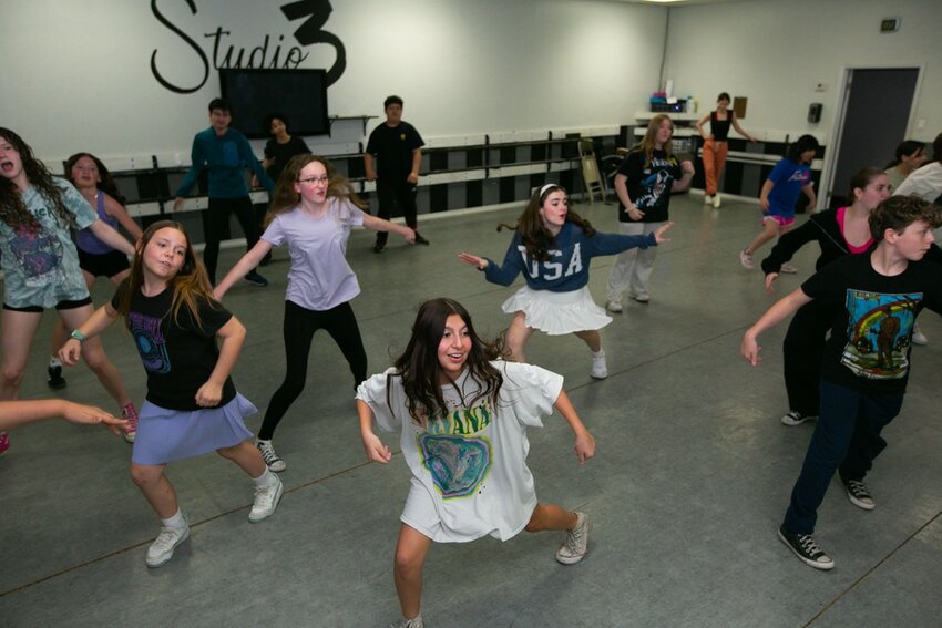 The cast of &quot;13: The Musical&quot; practices in preparation for their show for Limelight Performing Arts.