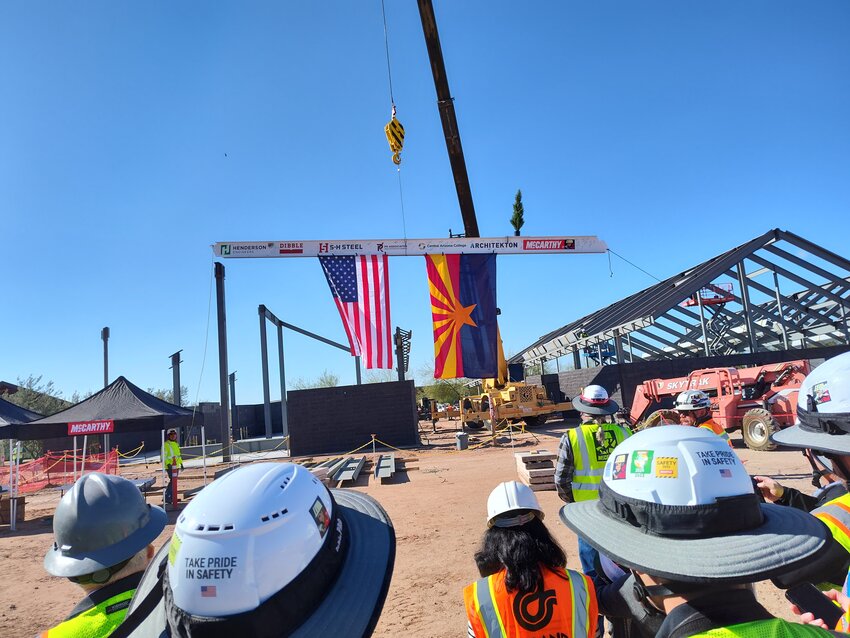 The topping out ceremony. Once completed, the allied health building will provide integrated learning classrooms and labs for massage therapy, aesthetician, nursing assistance, pharmacy, phlebotomy, medical assistant, radiology and sonography.