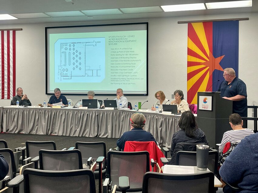 Recreation Centers of Sun City West Capital Projects Manager Karl Wilhelm provides an update to the capital project options during a meeting earlier this year.