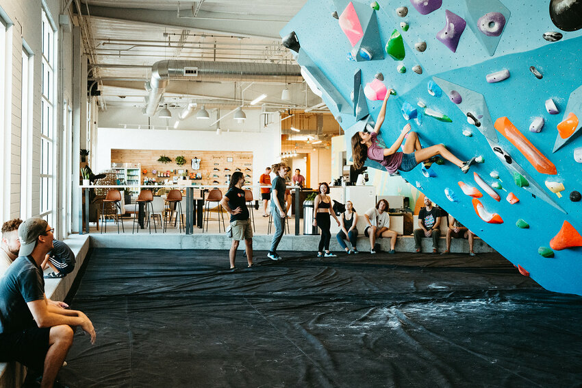 Climbers of all ages and skill levels can practice their skills at Bouldering Project in Tempe.