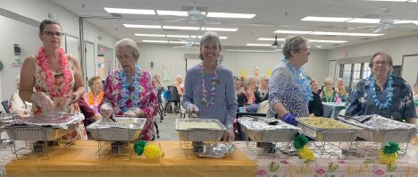 Pictured are serving volunteers Mary Smith, Wilma Hren, Teresa Streed, Jane Bush and Rita Pomerance.