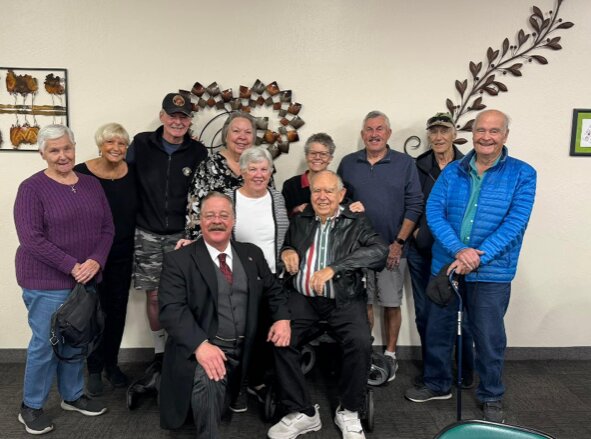 Several members of the RV Club were invited to the meeting by the Sun City West Alliance of Business and Community, where Joe Wiegand, who plays President Theodore Roosevelt, educated the members in attendance.