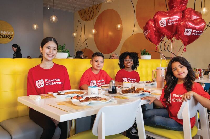 Throughout the month of April, guests of Over Easy restaurants can donate $1 to Phoenix Children’s and the restaurant will match it with another $1.