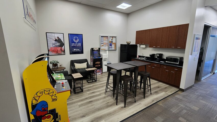 This break area is at MyCityOffice, a chain of workspace-sharing facilities, which opened a Chandler location with a March 27 ribbon-cutting. The location, at 2250 E. Germann Road, Suite 12, offers different types of facilities for short-term rent.