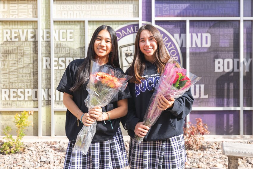 Seniors Lara Valasquez and Chloe Brice were named Class of 2024 valedictorian and salutatorian respectively at Notre Dame Prep.