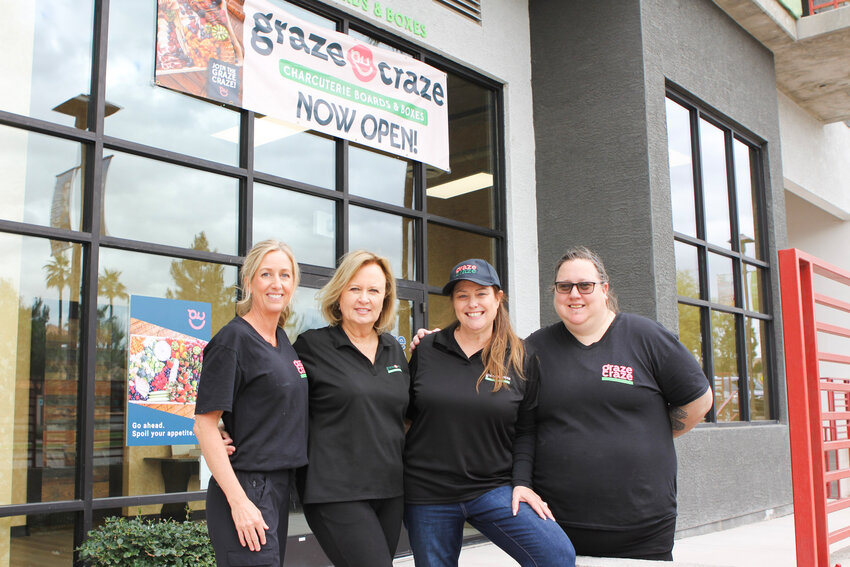 From left, Grazeologist Erin Hunter, General Manager Susan James, Co-Owner RuthAnn James and Assistant Manager Beth Roman. Not pictured are Grazeologists Mirana Klos, Max Novak and Co-Owner Jeff James.