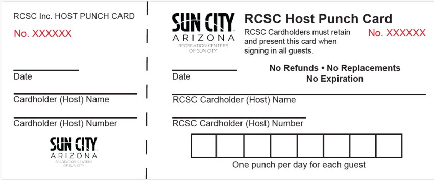 The Recreation Centers of Sun City is phasing out the physical punch cards and moving towards online purchase only the week of April 15-19.