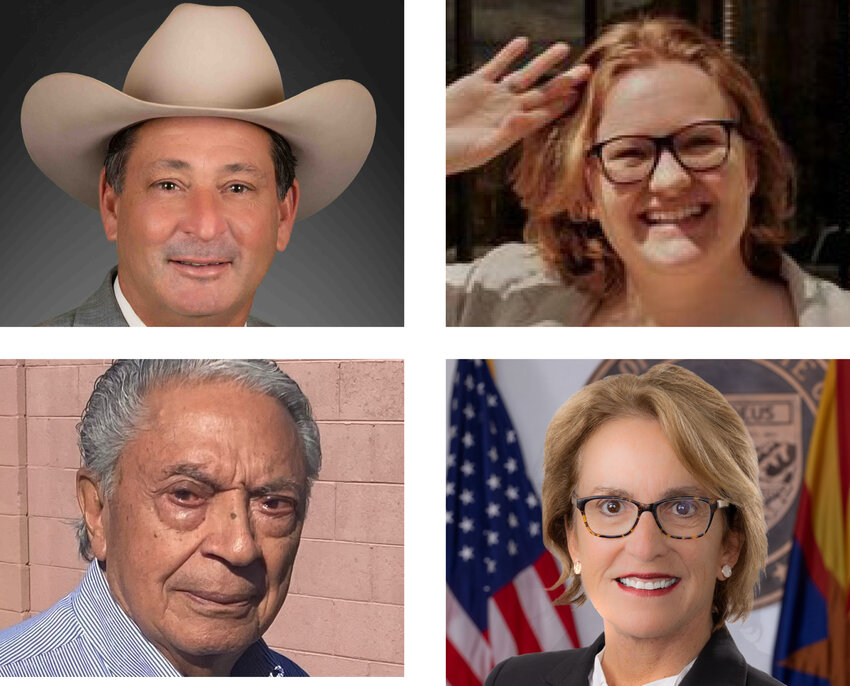 Clockwise from top left are candidates David Cook, Haley Creighton, Wendy Rogers and Roberto Apodaca Reveles.