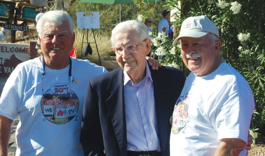 Bil Keane (center) attends the Town of Paradise Valley's 50th birthday celebration in May 2011.