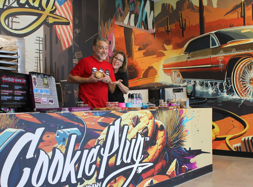 From left, Todd and Jessica Saperstein are the owners of the new Cookie Plug in Paradise Valley Village.